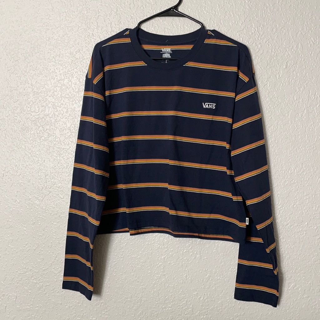 Vans Women’s Long Sleeve Striped Crop T-Shirt